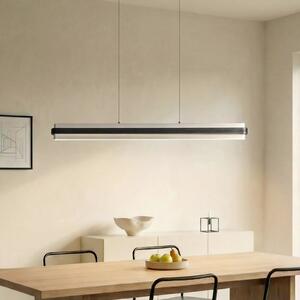 Lucande LED κρεμαστό φωτιστικό Tarnin, μαύρο/νικέλιο, 98 cm, ρυθμιζόμενος, Μαύρο, Σαλόνι / τραπεζαρία, Μέταλλο, σύγχρονο