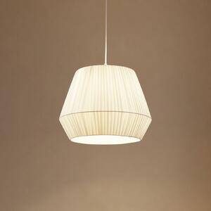 Lindby κρεμαστό φωτιστικό Vitore, Ø 40 cm, ύφασμα, λευκό, ρυθμιζόμενος, Λευκό, Σαλόνι / τραπεζαρία, Ύφασμα / Κλωστοϋφαντουργία, Σκανδιναβικό