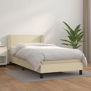 VidaXL Κρεβάτι Boxspring με Στρώμα Κρεμ 100x200εκ. από Συνθετικό Δέρμα