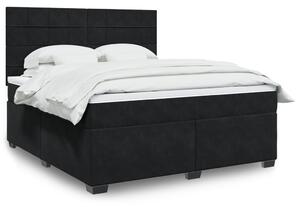 VidaXL Κρεβάτι Boxspring με Στρώμα Μαύρο 180x200 εκ. Βελούδινο