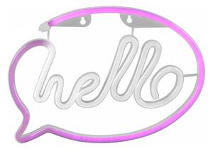 LED Διακοσμητικό φωτιστικό τοίχου Neon HELLO LED/3W/3xAA USB ροζ