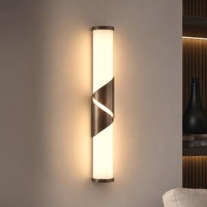 Searchlight Φωτιστικό τοίχου LED Wrap, IP44, μπρούντζο, μέταλλο, γυαλί, 3.000 K, ρυθμιζόμενος, Μπρούτζινο / Αντικέ ορείχαλκου, Μπάνιο, Μέταλλο
