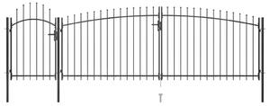 VidaXL Καγκελόπορτα με Λόγχες Μαύρη 5 x 2 μ