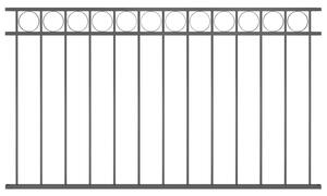 VidaXL Πάνελ Περίφραξης Μαύρο 1,7 x 0,8 μ. Ατσάλινο