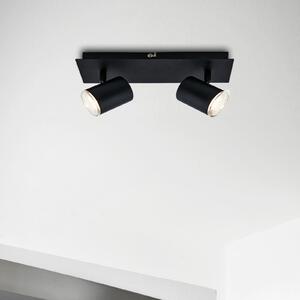 Briloner Banyo Splash GU10 IP44 προβολέας οροφής δύο φωτισμών, ρυθμιζόμενος, Μαύρο, Σαλόνι / τραπεζαρία, Μέταλλο, σύγχρονο