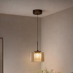 Searchlight Κρεμαστό φωτιστικό LED Tumblers, 1 λάμπα, χάλκινο, γυαλί, 3.000 K, ρυθμιζόμενος, Μπρούτζινο / Αντικέ ορείχαλκου, Σαλόνι / τραπεζαρία, Πλαστικό