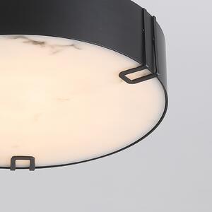 Searchlight Φωτιστικό οροφής LED Marmo, μαύρο, μέταλλο, IP44, 3.000 K, ρυθμιζόμενος, Μαύρο, Μπάνιο, Μέταλλο