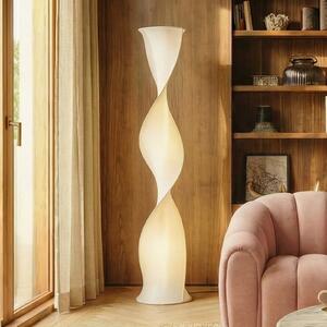 Lucande LED-Stehlampe Novelle, λευκό, CCT, ύψος 137cm, Ø 29cm, ρυθμιζόμενος, Λευκό, Σαλόνι / τραπεζαρία, Πλαστικό, σχεδιασμός