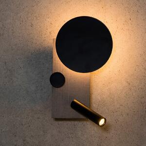 FARO BARCELONA Φωτιστικό τοίχου LED Klee, γκρι, αριστερή έκδοση, ρυθμιζόμενος, Γκρι, Σαλόνι / τραπεζαρία, Μέταλλο, σύγχρονο