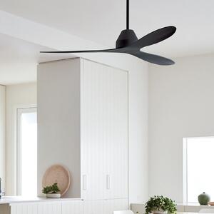 Beacon Lighting Ανεμιστήρας οροφής Whitehaven, μαύρος, αθόρυβος, Ø 142 cm, Μαύρο, Σαλόνι / τραπεζαρία, Πλαστικό, σύγχρονο