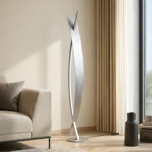 Lucande LED φωτιστικό δαπέδου Marija, ασημί, dimmable, 140 cm, ρυθμιζόμενος, Μεταλλικό, Σαλόνι / τραπεζαρία, Μέταλλο, σύγχρονο