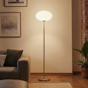 Lindby φωτιστικό δαπέδου Sonika, 175 cm, νικελί χρώμα, γυαλί, E27, Μεταλλικό, Σαλόνι / τραπεζαρία, Μέταλλο