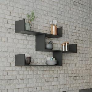 Ραφιέρα Τοίχου 3 Θέσεων (120x22x67) A-G Tibet 855DTE1649 Anthracite