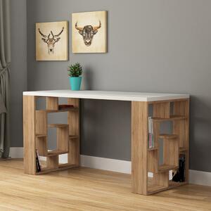 Γραφείο Με Βιβλιοθήκη (140x60x75) A-G Maze 855DTE3835 White/Oak