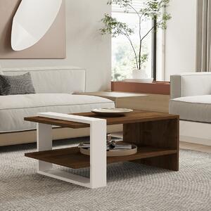 Τραπέζι Σαλονιού Με Ράφι (80x50x35) A-G Gaye 835PUQ2816 Walnut/White