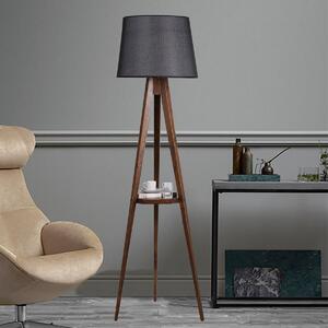 Φωτιστικό Δαπέδου Με Ράφι A-G Pramit 534LUN2174 Black/Walnut