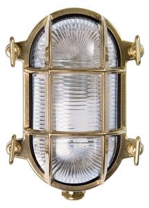 Moretti Luce Εξωτερικό φωτιστικό τοίχου Tortuga οβάλ 17cm ορείχαλκο φυσικό/καθαρό, ρυθμιζόμενος, Χρυσό / Ορείχαλκου, Μέταλλο, Θαλάσσιος