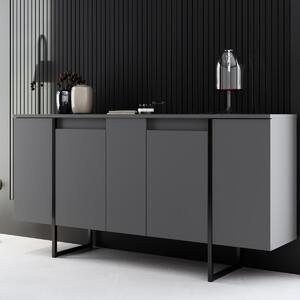 Μπουφές (160x35x80) A-G Luxe 618BLY1175 Anthracite/Black