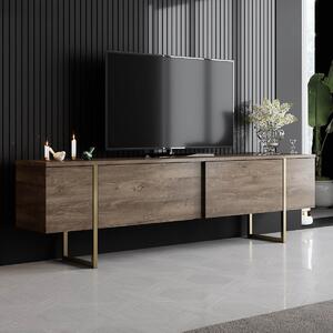 Έπιπλο Τηλεόρασης (180x30x50) A-G Luxe 618BLY1103 Walnut/Gold