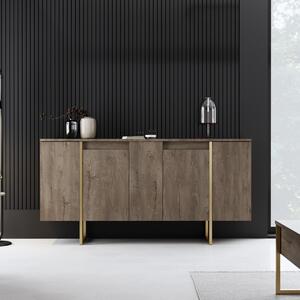Μπουφές (160x35x80) A-G Luxe 618BLY1180 Walnut/Gold