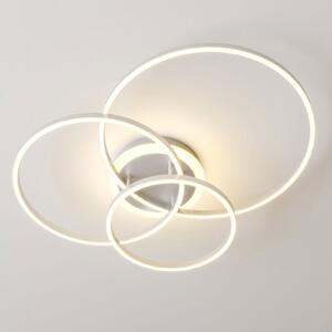 Lindby Smart LED φωτιστικό οροφής Tula, τηλεχειριστήριο, Tuya CCT, ρυθμιζόμενος, Μεταλλικό, Σαλόνι / τραπεζαρία, Μέταλλο, σύγχρονο