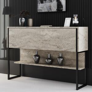 Κονσόλα Εισόδου (120x30x80) A-G Luxe 618BLY1410 Travertine/Black
