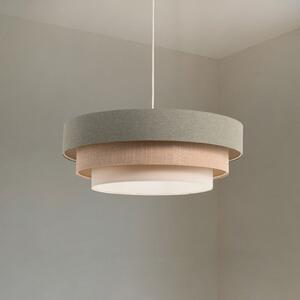 Maco Design Triniti κρεμαστό φωτιστικό, πράσινο/μπεζ/κρεμ, Ø 60 cm, ύφασμα, ρυθμιζόμενος, Πράσινο, Σαλόνι / τραπεζαρία, Ύφασμα / Κλωστοϋφαντουργία