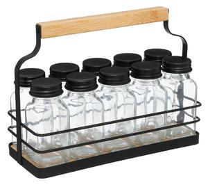Βαζάκια Μπαχαρικών Σε Βάση (Σετ 10τμχ) F-V Spice Rack 209215