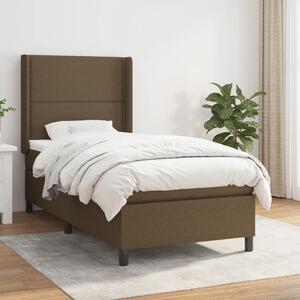 VidaXL Κρεβάτι Boxspring με Στρώμα Σκούρο Καφέ 80x200 εκ. Υφασμάτινο