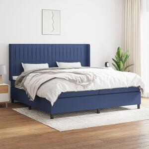 VidaXL Κρεβάτι Boxspring με Στρώμα Μπλε 200x200 εκ. Υφασμάτινο