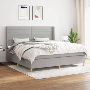 VidaXL Κρεβάτι Boxspring με Στρώμα Ανοιχτό Γκρι 200x200 εκ. Υφασμάτινο