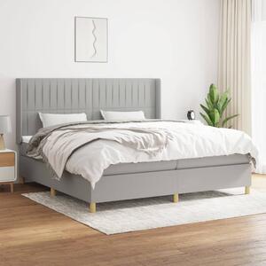 VidaXL Κρεβάτι Boxspring με Στρώμα Ανοιχτό Γκρι 200x200 εκ. Υφασμάτινο