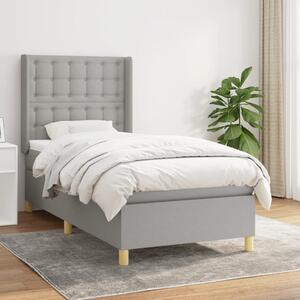 VidaXL Κρεβάτι Boxspring με Στρώμα Ανοιχτό Γκρι 80x200 εκ. Υφασμάτινο