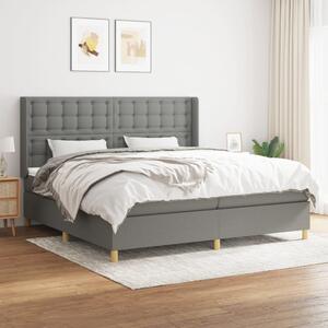 VidaXL Κρεβάτι Boxspring με Στρώμα Σκούρο Γκρι 200x200 εκ. Υφασμάτινο