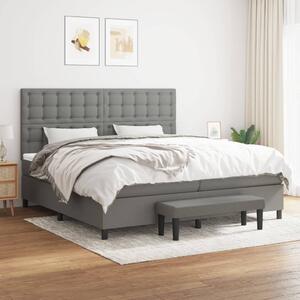 VidaXL Κρεβάτι Boxspring με Στρώμα Σκούρο Γκρι 200x200 εκ. Υφασμάτινο