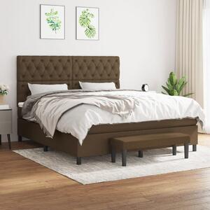 VidaXL Κρεβάτι Boxspring με Στρώμα Σκούρο Καφέ 160x200 εκ Υφασμάτινο