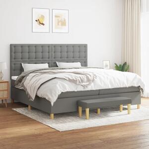 VidaXL Κρεβάτι Boxspring με Στρώμα Σκούρο Γκρι 200x200 εκ. Υφασμάτινο