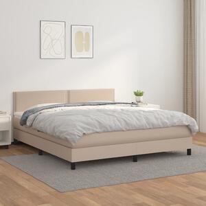 VidaXL Κρεβάτι Boxspring με Στρώμα Καπουτσίνο 180x200 εκ. Συνθ. Δέρμα