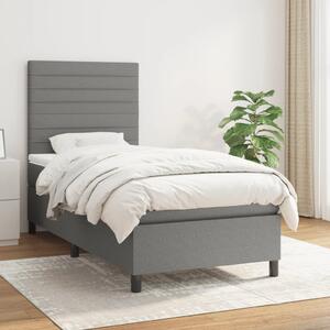 VidaXL Κρεβάτι Boxspring με Στρώμα Σκούρο Γκρι 80x200 εκ. Υφασμάτινο