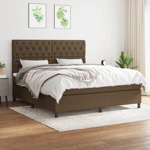 VidaXL Κρεβάτι Boxspring με Στρώμα Σκούρο Καφέ 160x200 εκ Υφασμάτινο