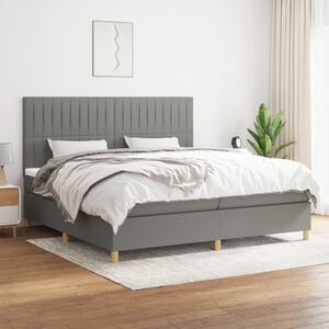 VidaXL Κρεβάτι Boxspring με Στρώμα Σκούρο Γκρι 200x200 εκ. Υφασμάτινο