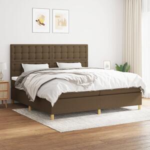 VidaXL Κρεβάτι Boxspring με Στρώμα Σκούρο Καφέ 200x200 εκ. Υφασμάτινο