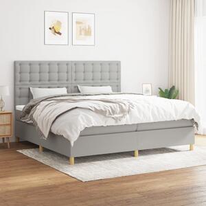 VidaXL Κρεβάτι Boxspring με Στρώμα Ανοιχτό Γκρι 200x200 εκ. Υφασμάτινο