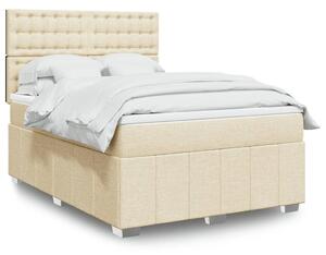 VidaXL Κρεβάτι Boxspring με Στρώμα Κρεμ 140x200 εκ. Υφασμάτινο