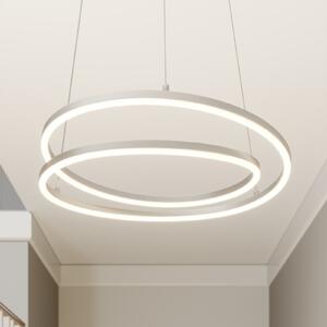 Lindby LED κρεμαστό φωτιστικό Davian, χρώματος νικελίου, Ø 49 cm, με δυνατότητα