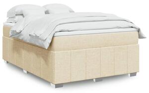 VidaXL Κρεβάτι Boxspring με Στρώμα Κρεμ 140x200 εκ. Υφασμάτινο