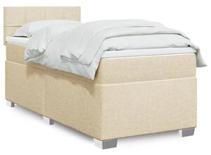 VidaXL Κρεβάτι Boxspring με Στρώμα Κρεμ 100 x 200 εκ. Υφασμάτινο