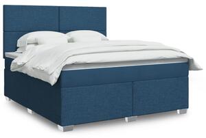 VidaXL Κρεβάτι Boxspring με Στρώμα Μπλε 180x200 εκ. Υφασμάτινο