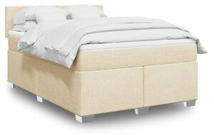 VidaXL Κρεβάτι Boxspring με Στρώμα Κρεμ 160x200 εκ. Υφασμάτινο