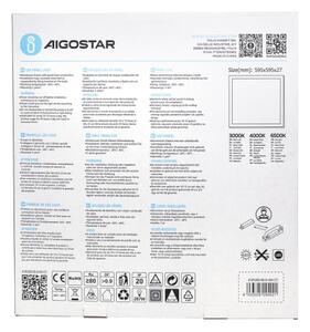 Aigostar - Χωνευτό πάνελ οροφής LED LED/40W/230V 3000K/4000K/6500K 60x60cm λευκό